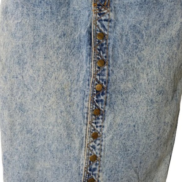Vintage 90's Y2K Get Used by Elie Acid Wash Denim Pencil Skirt Pockets - Picture 3 of 6
